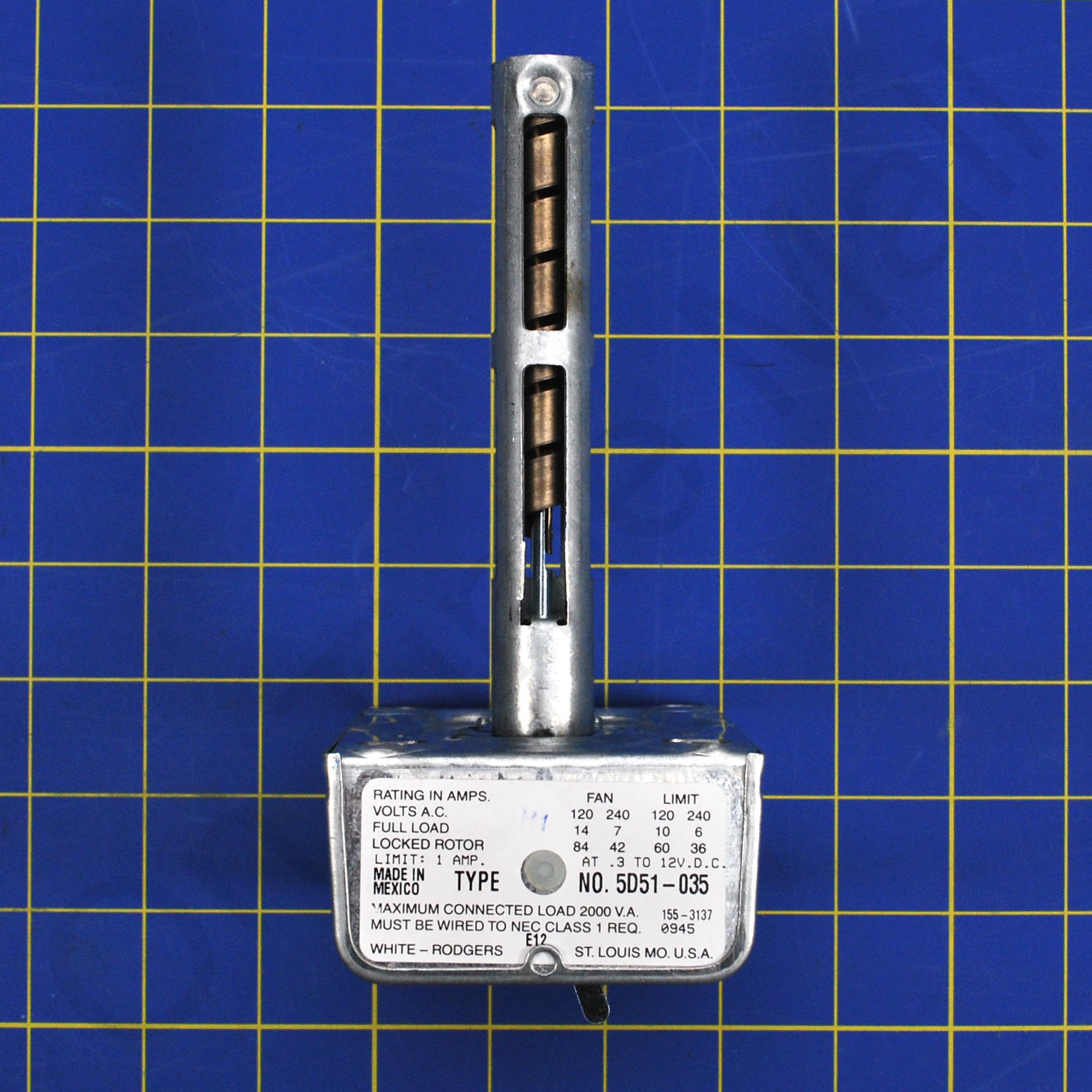 White-Rodgers 5D51-78 Universal Fan & Limit Control – Replacement HVAC Switch With 11" Element