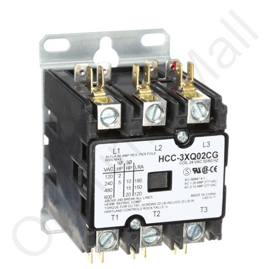 Nortec 132-3014 Contactor W/ 24 Volt Coil 3 Pole 40 Amp
